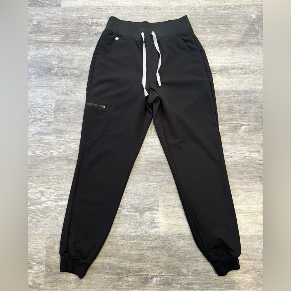 Figs Black Zamora high waisted jogger size Small